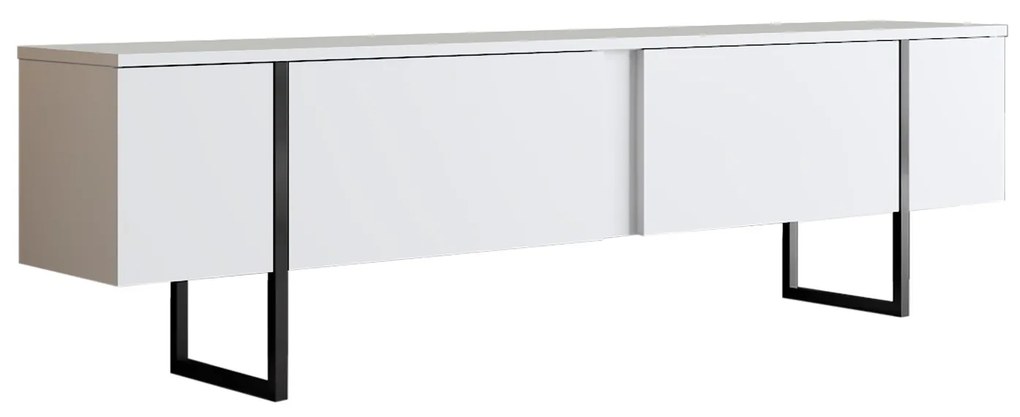 Mobile TV bianco e nero 180x30x50 cm Luxe