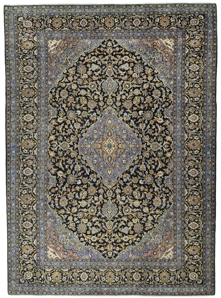 Kashan Tappeto persiano 300 x 410 Blu (Iran) Annodato A Mano