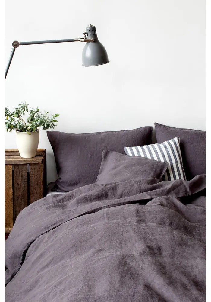 Federa di lino grigio scuro , 70 x 90 cm Dark Grey - Linen Tales