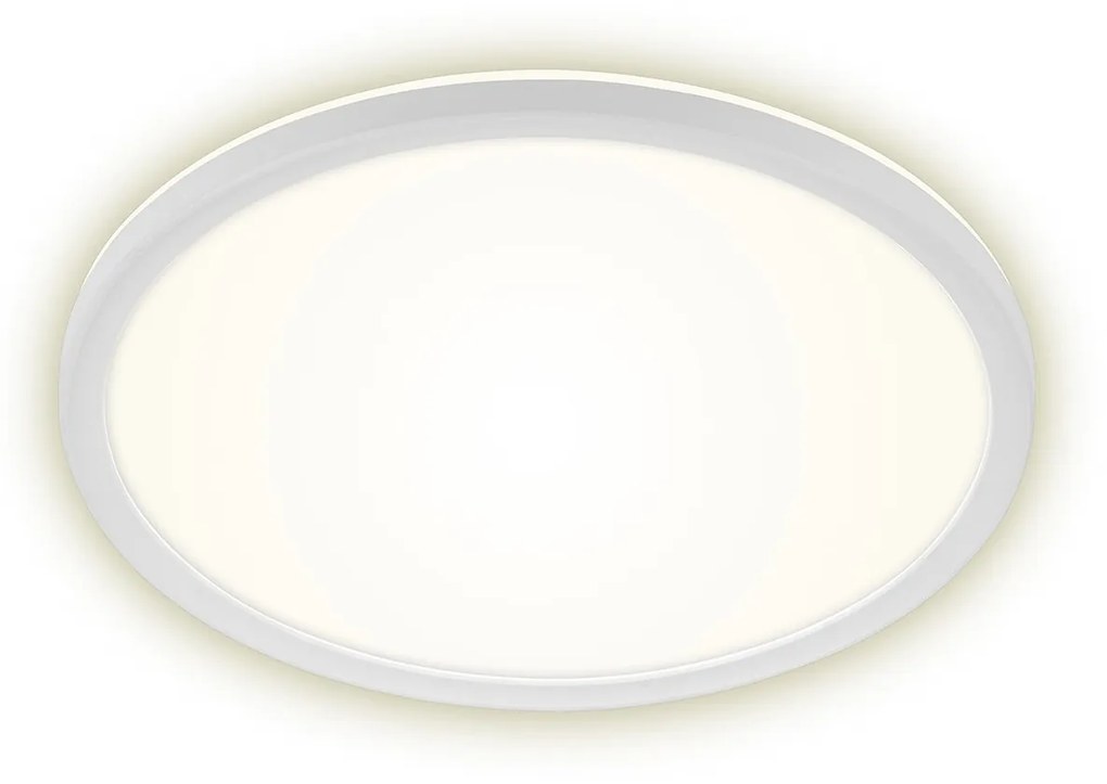 Plafoniera Moderna Slim Plastica Bianco Led Integrato 18W 4000K