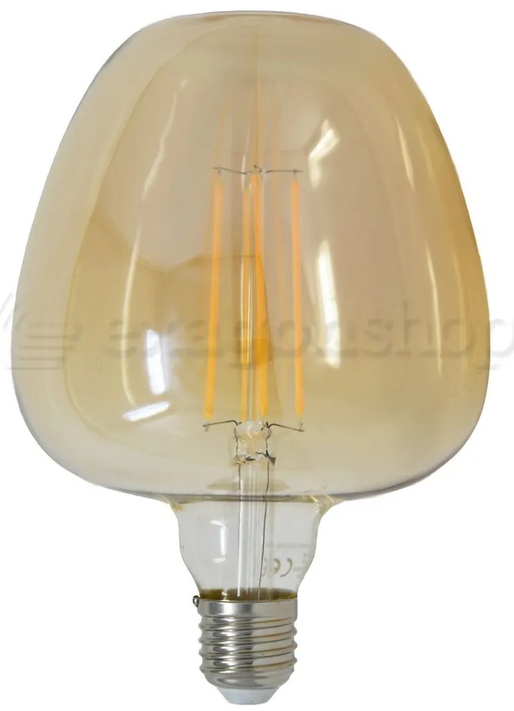 Lampadina design 12,5x18 cm E27 8W 820 lumen 2700k luce calda vetro amber Vintage