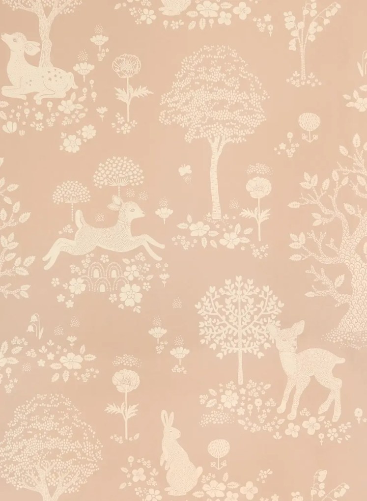 Majvillan Carta da parati Summer Fields - Dusty Pink