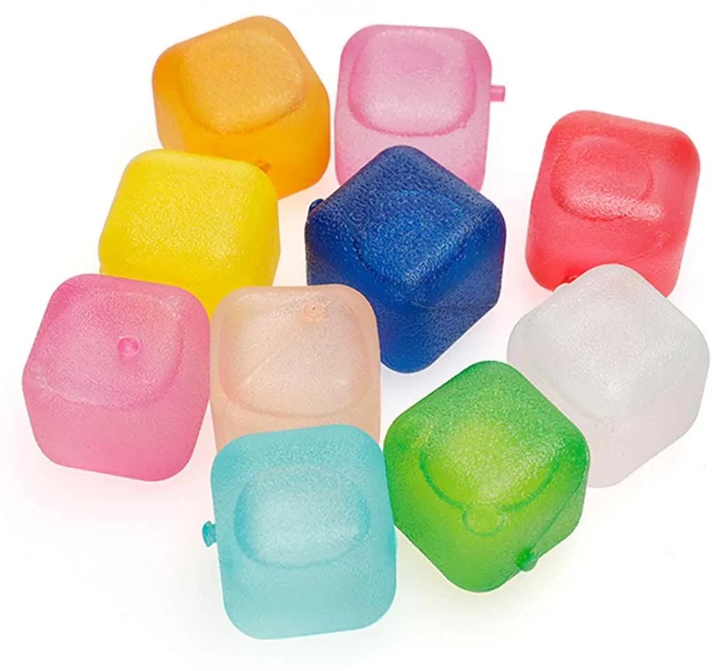 10 pcs Cubetti di Ghiaccio Riutilizzabili Riempiti con Acqua Forma a Cubo Multicolore