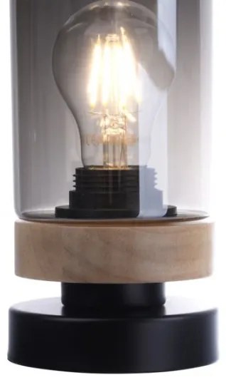 JUST LIGHT. 11310-18 - Lampada da tavolo PASQUAL 1xE27/40W/230V nero/albero di caucciù