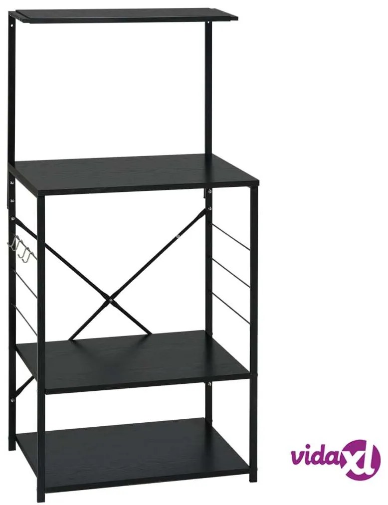 vidaXL Mobile per Microonde Nero 60x39,6x123 cm Legno Multistrato