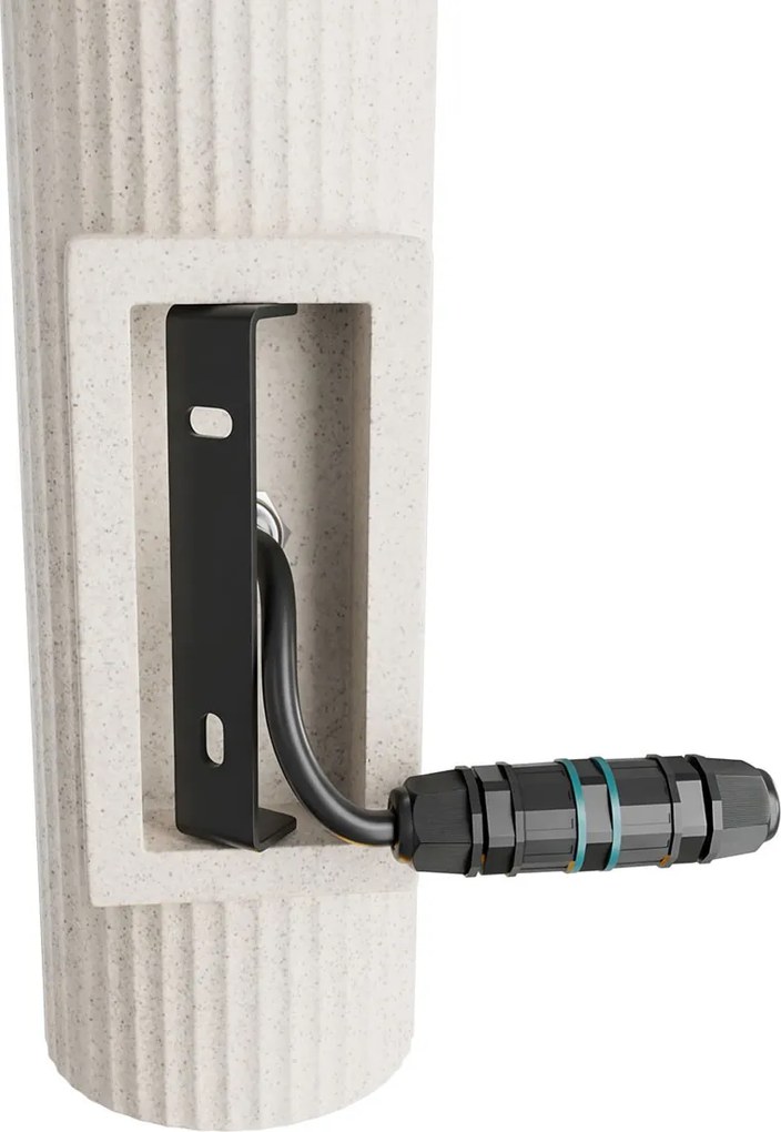 Applique Cilindrica in Cemento Chiaro Rigato GU10 IP65 - NOVILUMIO