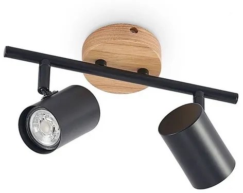 Xiomara 2 Plafoniera Black/Light Wood - Lindby