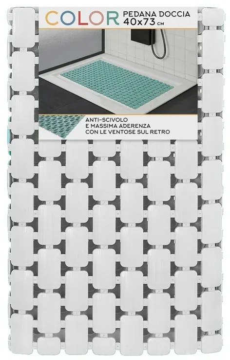 Tappetino antiscivolo doccia bianco 40x73 cm in plastica Spring