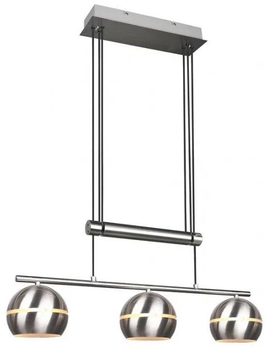 Trio - Lampadario a sospensione con filo FLETCHER 3xE14/40W/230V cromo opaco