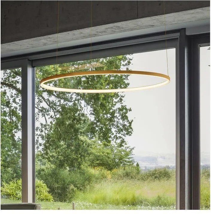 Ideal Lux - Lampadario LED a sospensione su cavo ORACLE SLIM LED/29W/230V CRI 90 Ø 50 cm finitura dorata