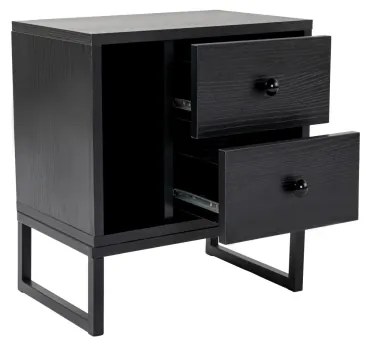 Comodino GLIMMER 50x45,2 cm nero