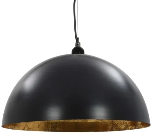 Lampadari 2 pz Nero e Oro Semi-Sferici 50 cm E27