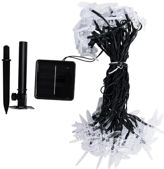 Aigostar - Catena luminosa decorativa solare 50xLED/8 funzioni 10m 800mAh IP65 bianco freddo