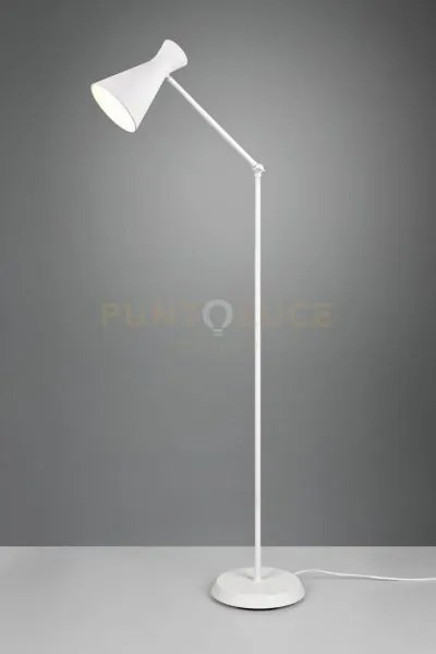Enzo piantana diffusore doppio cono metallo bianco h. 150cm 1 luce ...