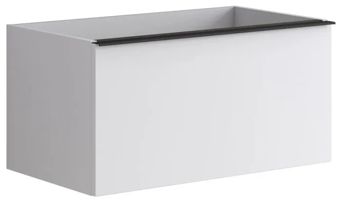 Mobile da bagno sotto lavabo Pixel plain bianco laccato L 80 x H 40 x P 45.5 cm 2 cassetti, lavabo non incluso