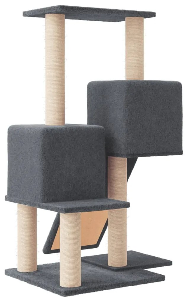 Albero per gatti con tiragraffi in sisal grigio scuro 82 cm