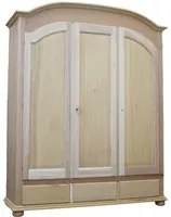 armadio classico 3 porte 3 cassetti legno grezzo 181x61x224 - Mobili 2G