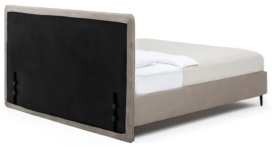 Letto matrimoniale imbottito grigio tortora con rete inclusa 160x200 cm Noira Slim – Bonami Selection