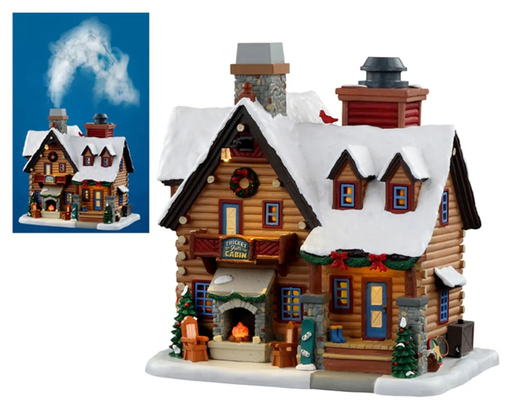 Thicket Falls Cabin Smoking Lemax decorazione Natale