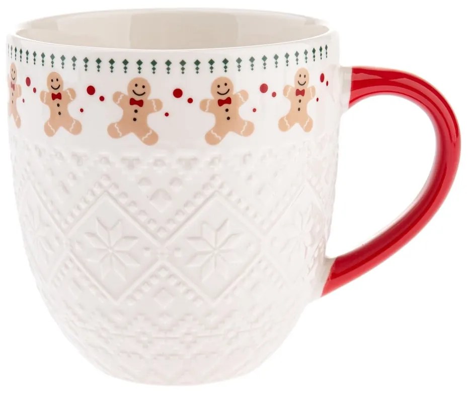 Tazza bianca in porcellana a tema natalizio 630 ml Knitting – Dakls