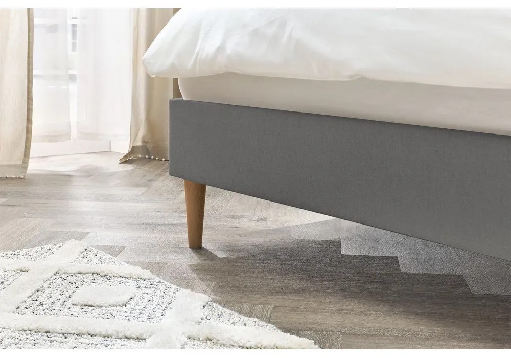 Letto matrimoniale imbottito antracite con griglia 180x200 cm Sary - Bobochic Paris