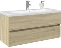 Set Mobili da Bagno 2 pz in Ceramica e Legno Multistrato 3307665