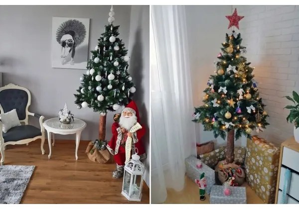 Albero di Natale su tronco di pino da 220 cm