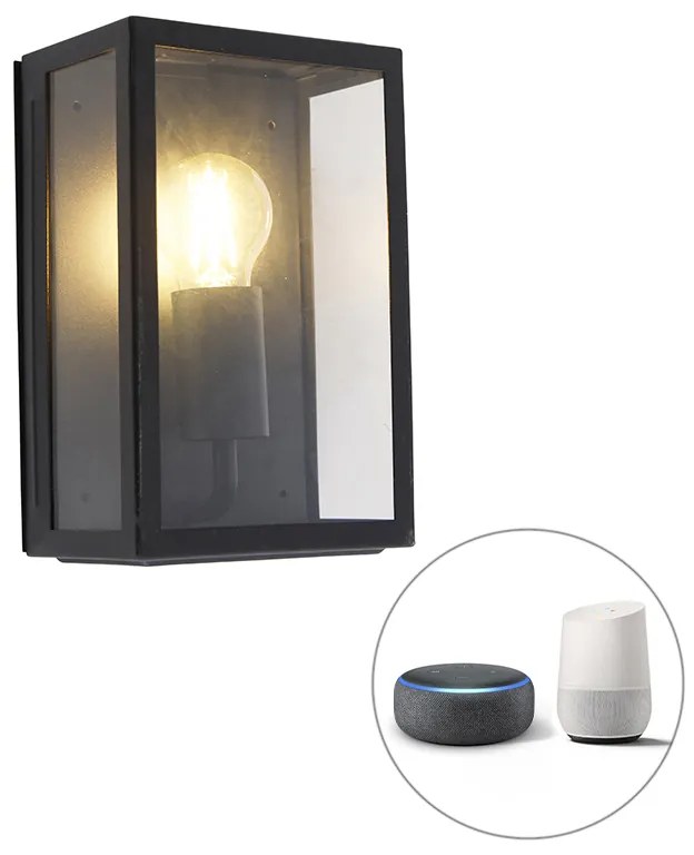 Lampada da parete per esterni intelligente nera 25,5 incl. WiFi A60 IP44 - Rotterdam