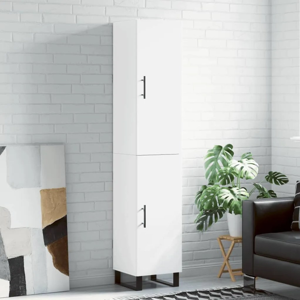 Credenza Bianca 34,5x34x180 Cm İn Legno Multistrato /
