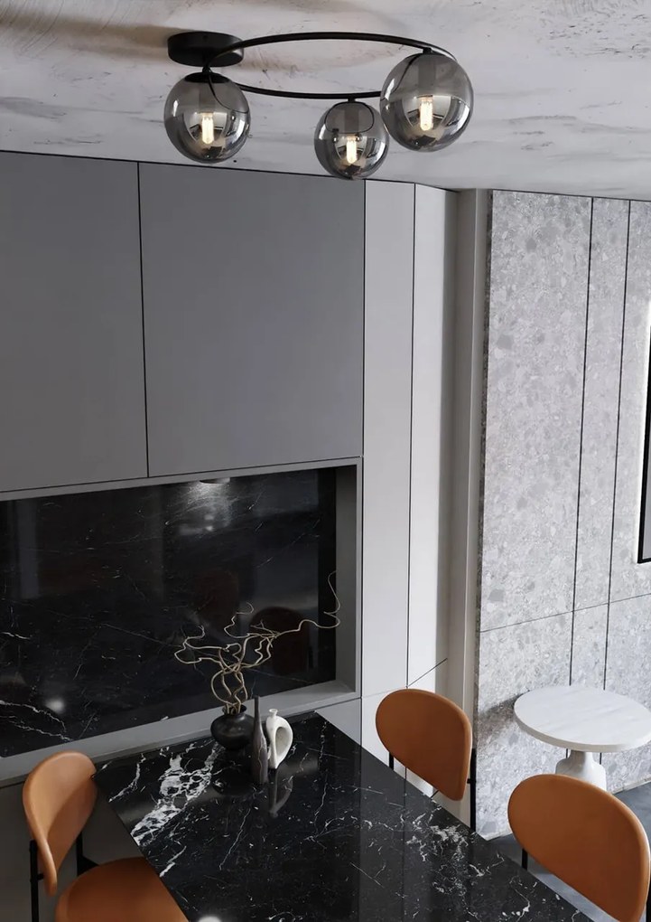 Lampada da soffitto in acciaio SOPRA 3 da interno 3xE14