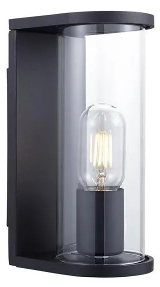 Applique da esterno 1xE27/60W/230V IP44, nero con vetro fumé