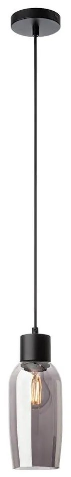 Redo 01-4044 - Lampadario a sospensione con filo ATLANTIS 1xE27/42W/230V diametro 11 cm nero