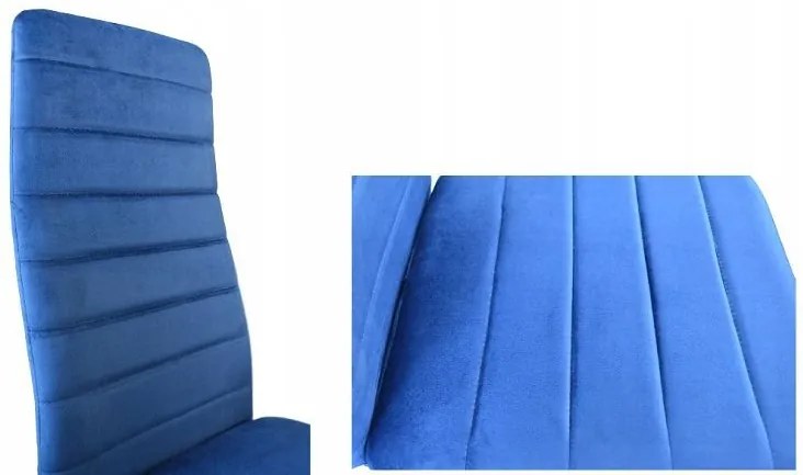 Set di 4 eleganti sedie in velluto blu