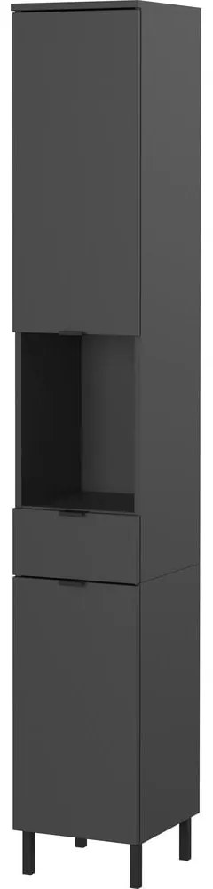 Mobile per bagno color antracite alto e stretto 30x190 cm Arcena – Germania