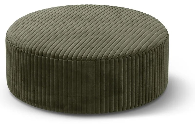 Poggiapiedi verde con rivestimento in velluto a coste Dia – Micadoni