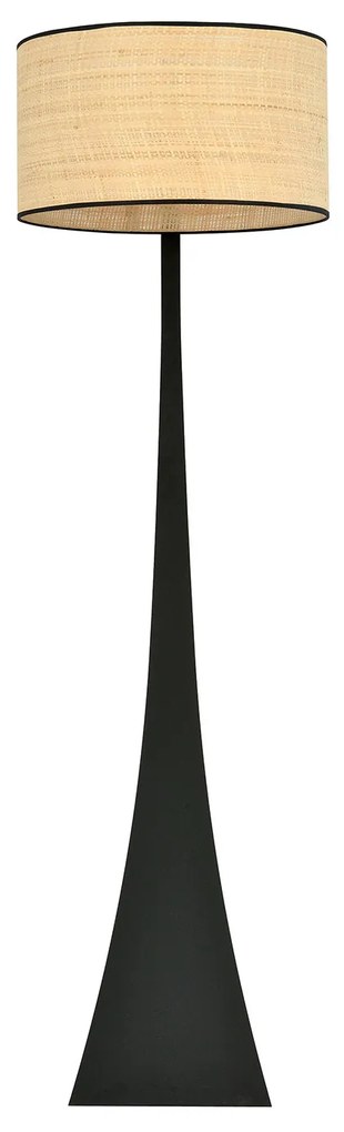 Piantana Contemporaneo Indra Acciaio Nero Marrone 1 Luce E27 Ip20