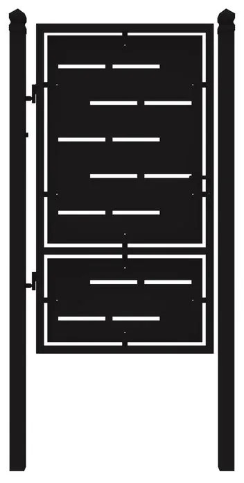 Cancello manuale con serratura manuale Privacy in ferro, apertura a sinistra, L 104.5 x H 180 cm, di colore nero