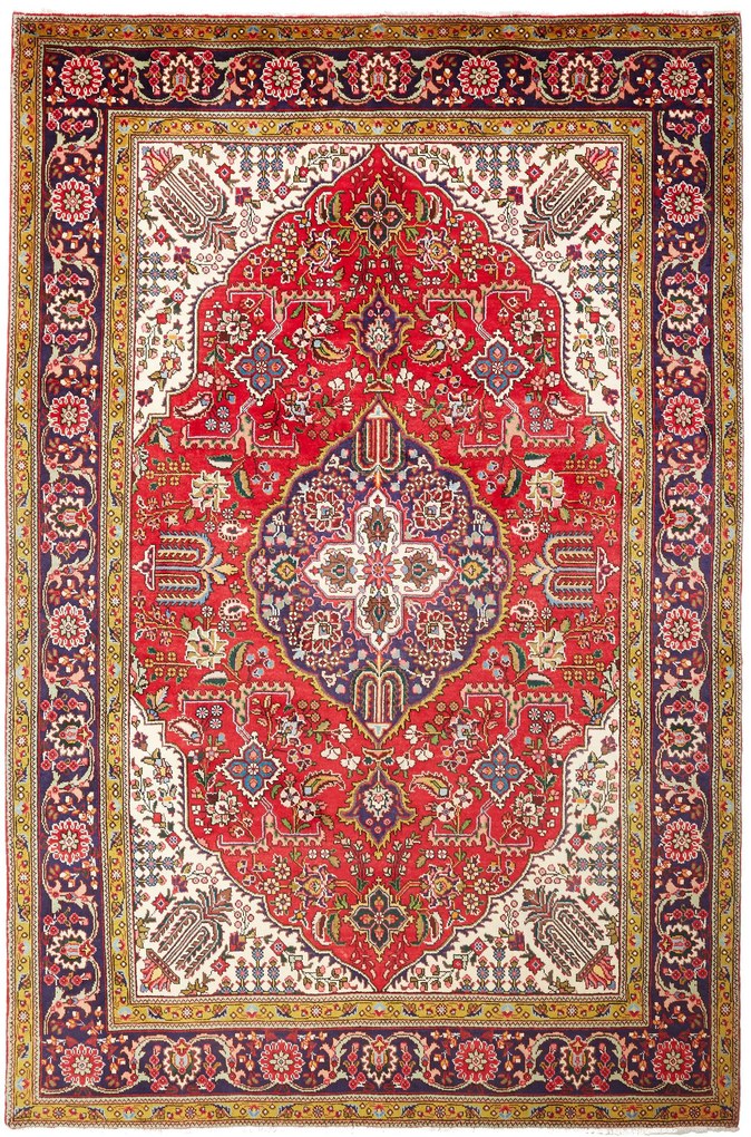 Tabriz Tappeto persiano 300 x 200 Rosso (Iran) Annodato A Mano