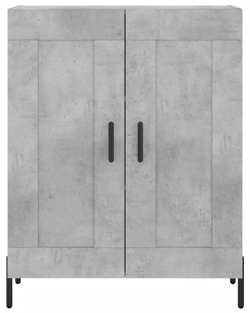 Credenza Grigio Cemento 69,5x34x180 cm in Legno Multistrato