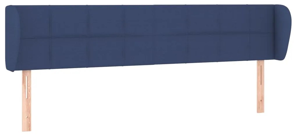 Testiera ad orecchio blu 163x23x78/88cm in tessuto