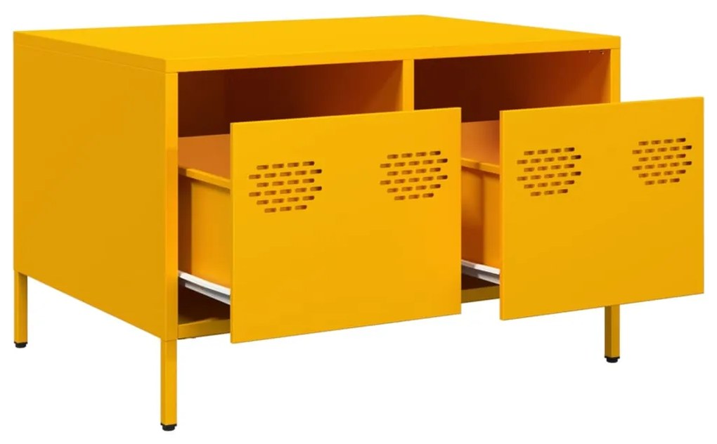 Mobile tv giallo senape 68x50x43,5 cm acciaio laminato a freddo