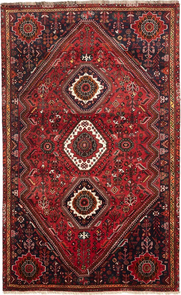 Shiraz Tappeto persiano 170x270 Rosso (Iran) Annodato A Mano