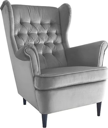 Poltrona Harry in velluto grigio - Blu14