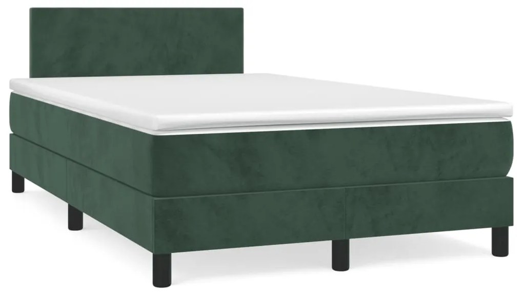 Giroletto A Molle Con Materasso Verde Scuro 120x190 Cm Velluto /