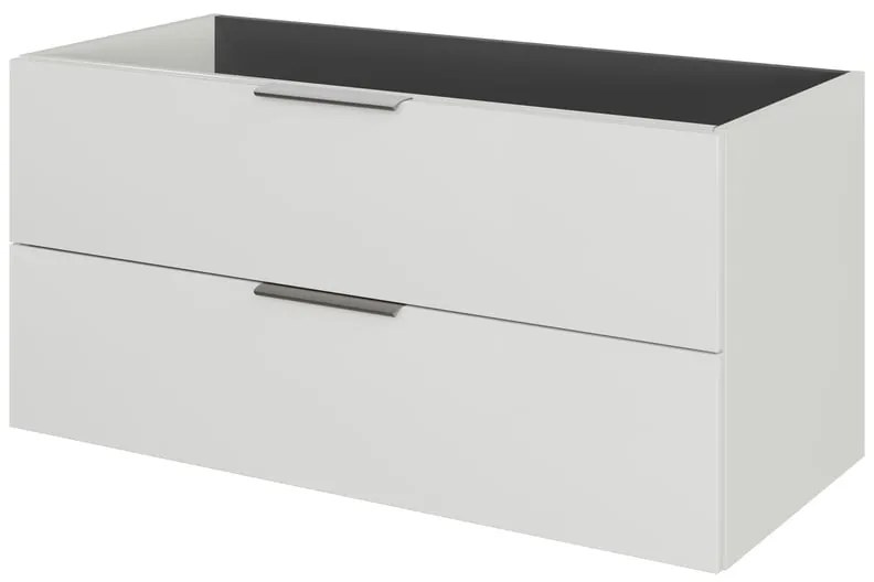 Mobile da bagno sospeso sotto lavabo L 99 x H 48 x P 45 cm bianco lucido, 2 cassetti PELIPAL Madeo