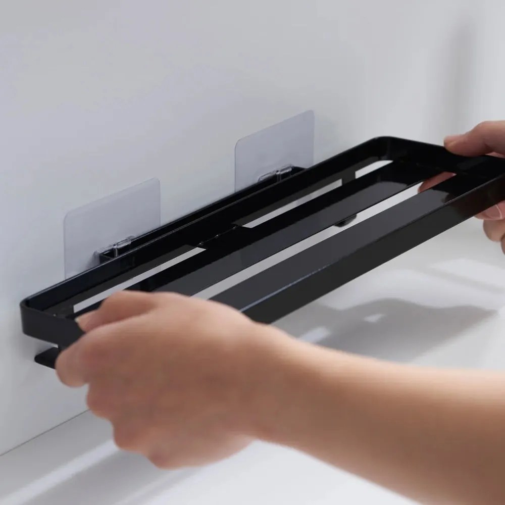 Mensola da bagno senza foratura nera opaca in acciaio Film Hook – YAMAZAKI