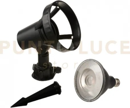 Proiettore led grubb nero 1 luce attacco e27 15w 1100lm 4000k con p...