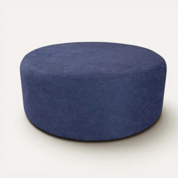 Pouf Tondo Dante L70 cm in Tessuto Antimacchia BLU