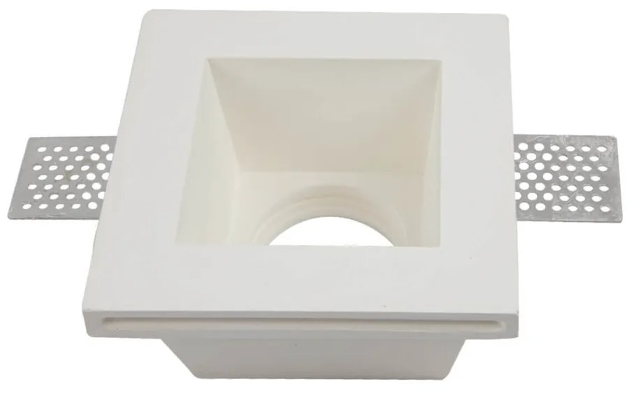 Portafaretto GU10 e MR16 in Gesso Pitturabile Quadrato 120x120 mm