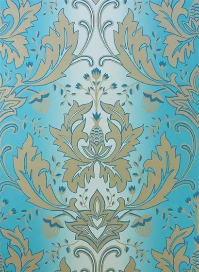 Matthew Williamson Carta da parati Viceroy - Turqoise/ Gold